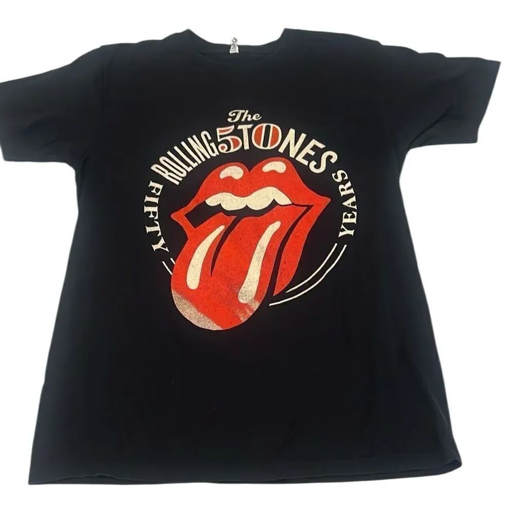 Rolling Stones 2013 Men’s size M Short Sleeve Black Graphic 50 Years T-Shirt EUC